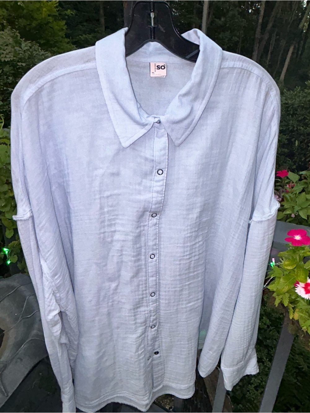 SO Ladies Light Blue Casual Button-Down Shirt
